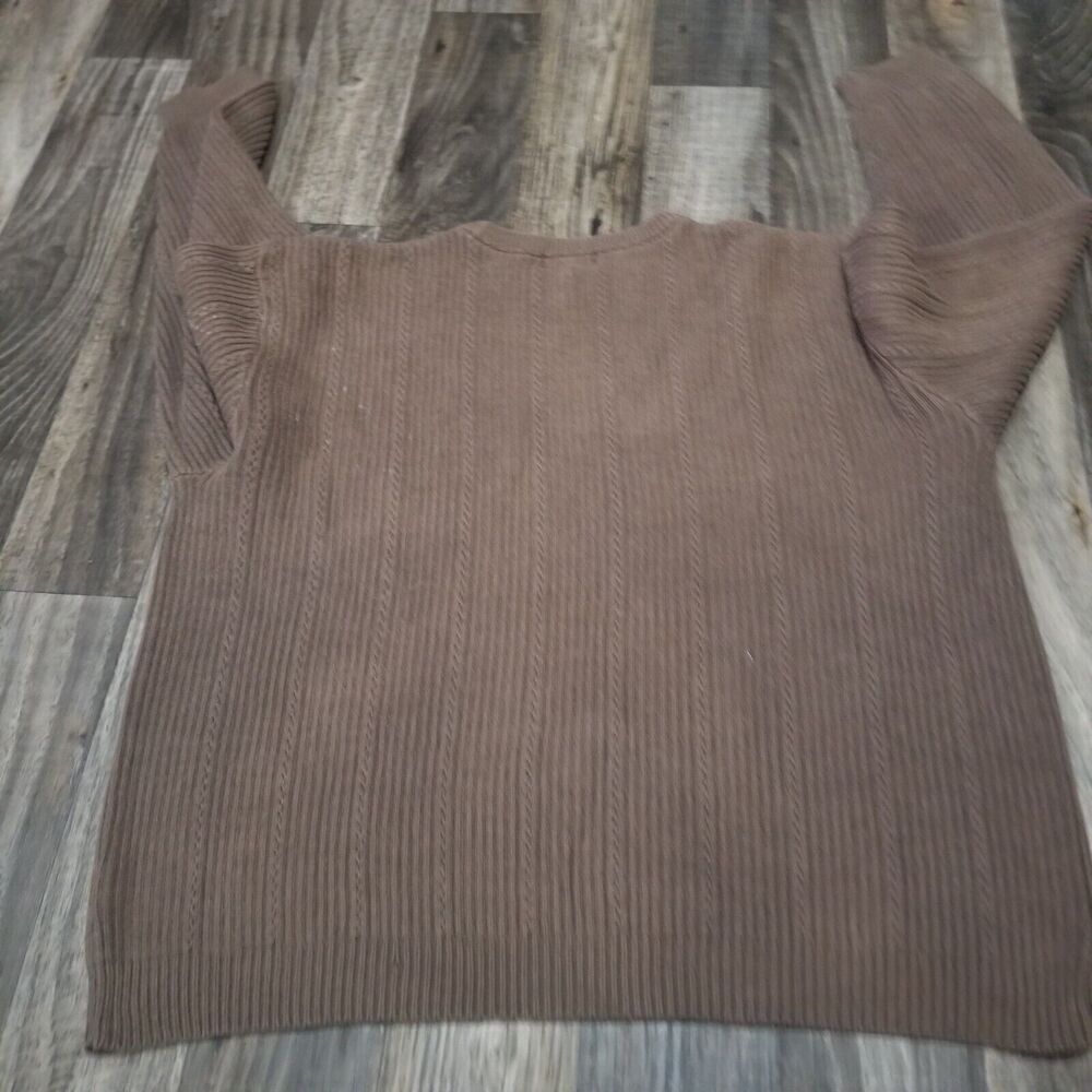 Vintage‎ Chaps Ralph Lauren Cable-Knit Brown USA Crewneck Sweater Men’s Size XXL - Picture 12 of 12